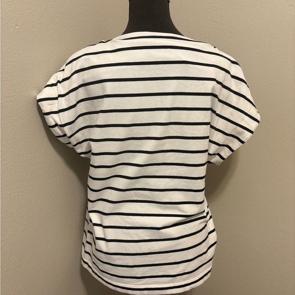 Striped Black and White Women's Top Size Medium - Picture 4 of 4